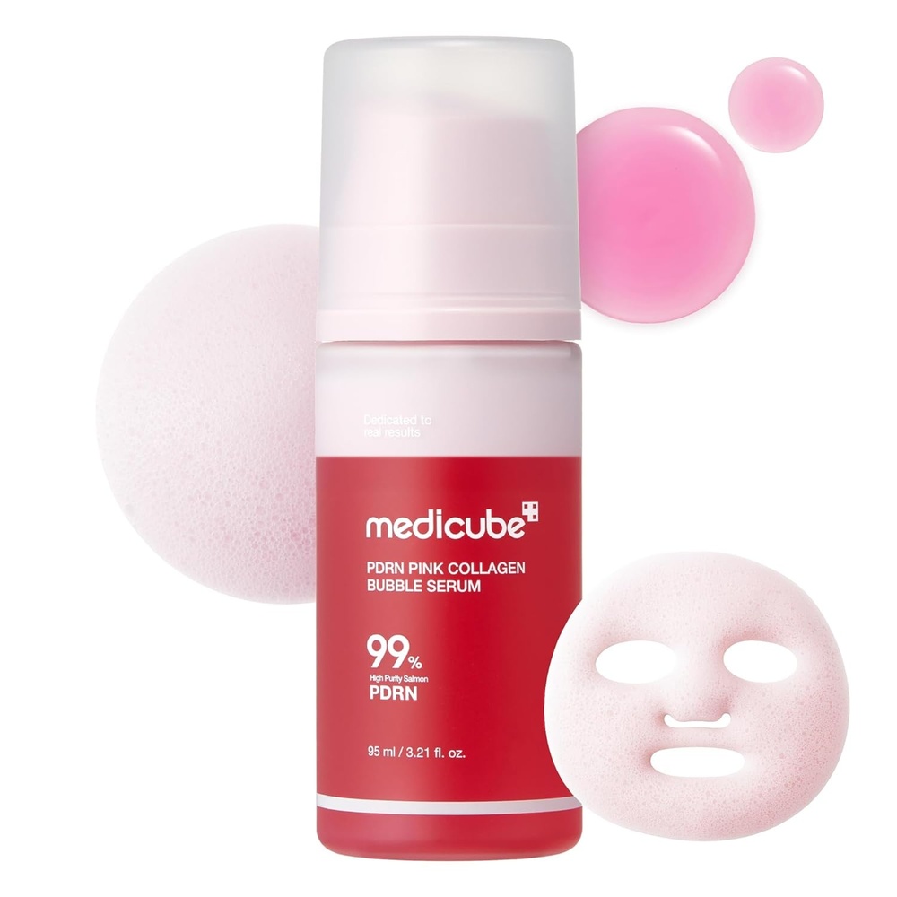 image:imagemedicube PDRN Pink Collagen Bubble Serum BubbletoGlow Firming Care Bubble Serum with PDRN amp Collagen Lightweight FastAbsorbing for Radiant Plump Skin Korean Skincare 321 floz