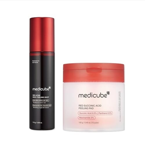 image:imagemedicube Red Exfoliation amp ToneCare Duo Red Body Peeling Shot and Red Succinic Acid Panthenol Facial Peeling Pads