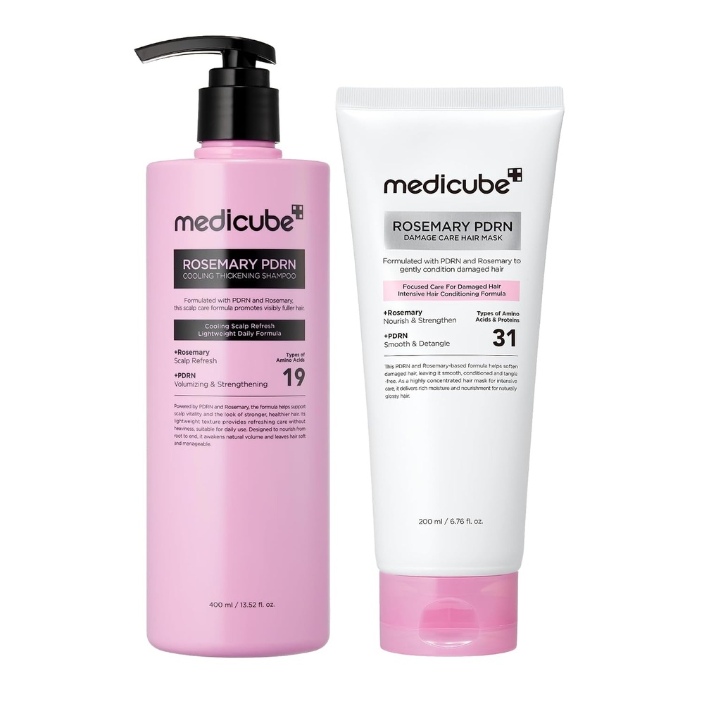image:imagemedicube Shampoo and Hair Mask Duo Rosemary PDRN Shampoo and Hair Mask for Clarifying amp Thickening and Damage Hair Care Korean Hair Care