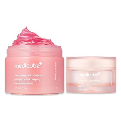 image:imagemedicube Viral Collagen Big Size Duo Collagen Jelly Cream 110ml and Triple Collagen Cream Niacinamide Hyaluronic Acid for Glowing FimerLooking Skin