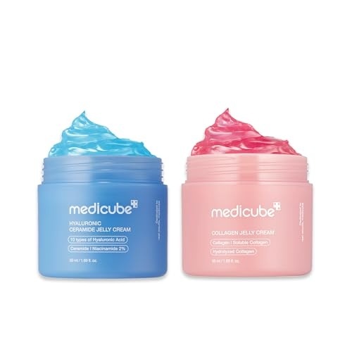 image:imagemedicube Viral Jelly Cream Duo Hyaluronic Acid and Collagen Jelly Cream Collagen and Hyaluronic Acid for Boosting Hydration and Glow Korean Skincare Gifts for Women Skin Care Set