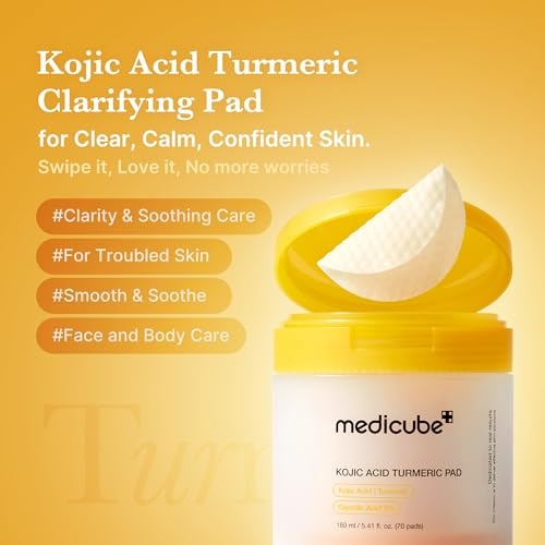 image:imagemedicube Body Smoothing amp Clarifying Duo Turmeric Body Peel Shot amp Kojic Acid Toner Pads Gentle Body Exfoliation amp Texture Care
