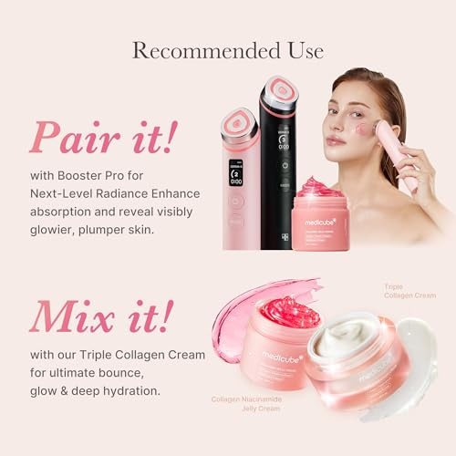 image:imagemedicube Booster Glow Duo for Poreless Radiance Booster Pro Black and Collagen Jelly Cream 50ml At Home Care for Firming amp Radiance Glow Boost Gifts for Women Skincare Set