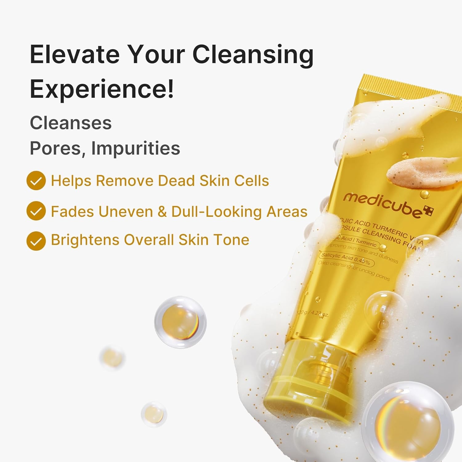 image:imagemedicube Capsule Foam Cleanser Trio Zero Pore Kojic Acid Turmeric PDRN Capsule Foam Cleanser Korean Facial Cleansing Set for Pore Care Uneven Skin Tone amp Hydrating Daily Cleansing