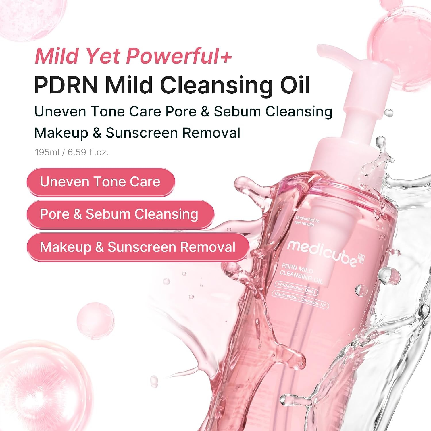 image:imagemedicube Cleansing Oil Zero Pore Blackhead Makeup Remover for all skin types Daily Moisture Facial Cleanser LowIrritation Korean Skin Care 205ml 693 flozPDRN Mild
