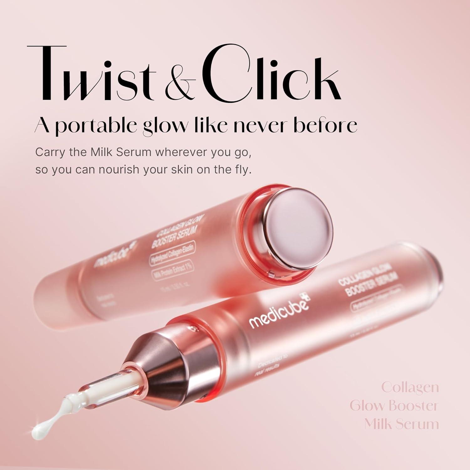 image:imagemedicube Collagen Glow Booster Milk Twist amp Click Serum Radiance amp Hydration with Hydrolyzed Collagen Milk Protein Extract Illuminates amp Firms Skin Korean Skin Care 050 oz