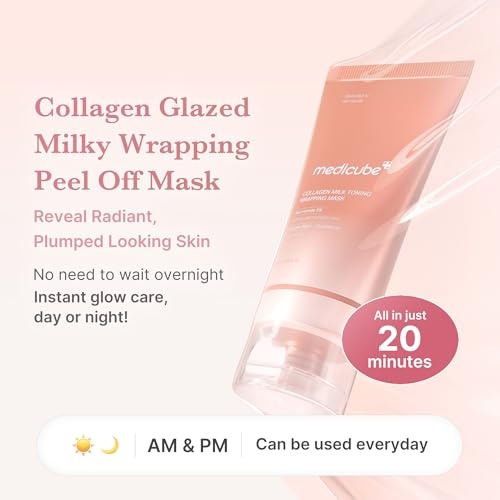 image:imagemedicube Collagen Milky Glazed Wrapping Mask amp Jelly Brush Duo Daytime Wrapping Mask for Instant Radiance and Glazed Skin Prep Hydrate and Glow with 130Da Collagen and Milk Protein
