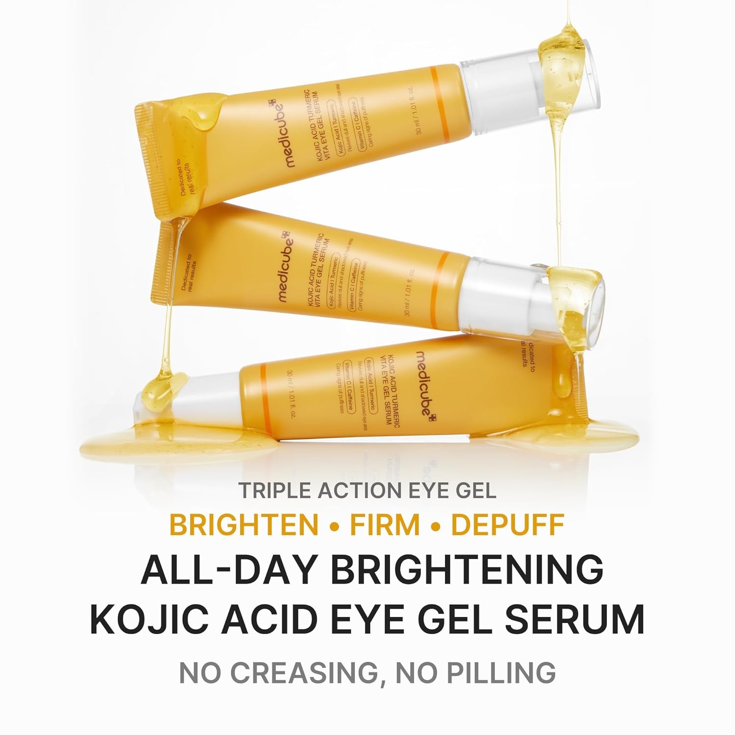 image:imagemedicube Eye Serum with Kojic Acid Turmeric AllDay Brightening Eye Gel Serum Refreshing Eye Care with Vitamin C Retinol amp Caffeine Hydrating amp Cooling Formula Korean Skincare 101 floz101 Fl Oz Pack of 1