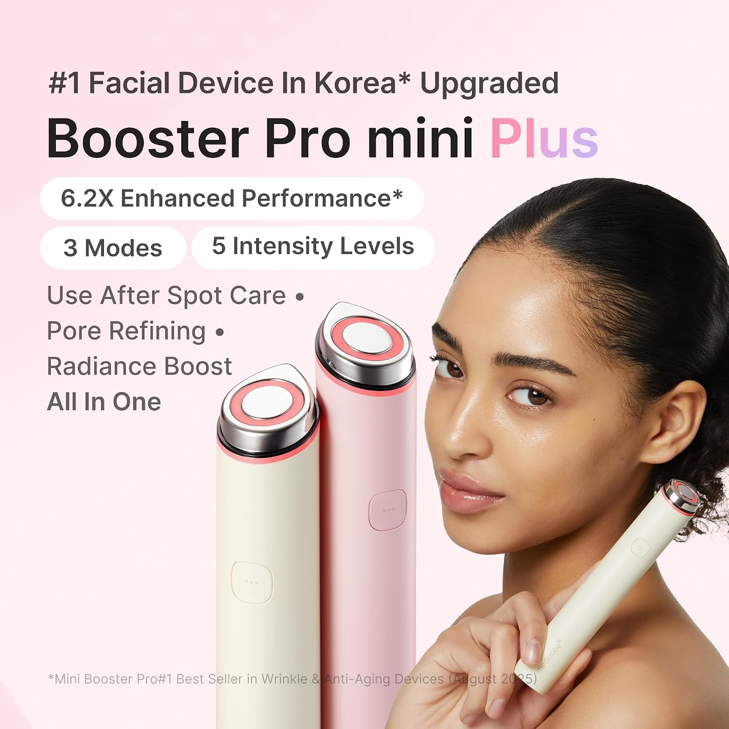 image:imagemedicube Glass Glow Booster Device Duo 3Mode Facial Device for Radiant Calming and BouncyLooking Skin Salmon DNA PDRN Peptides amp Niacinamide for Hydration amp FirmLooking Skin Pink