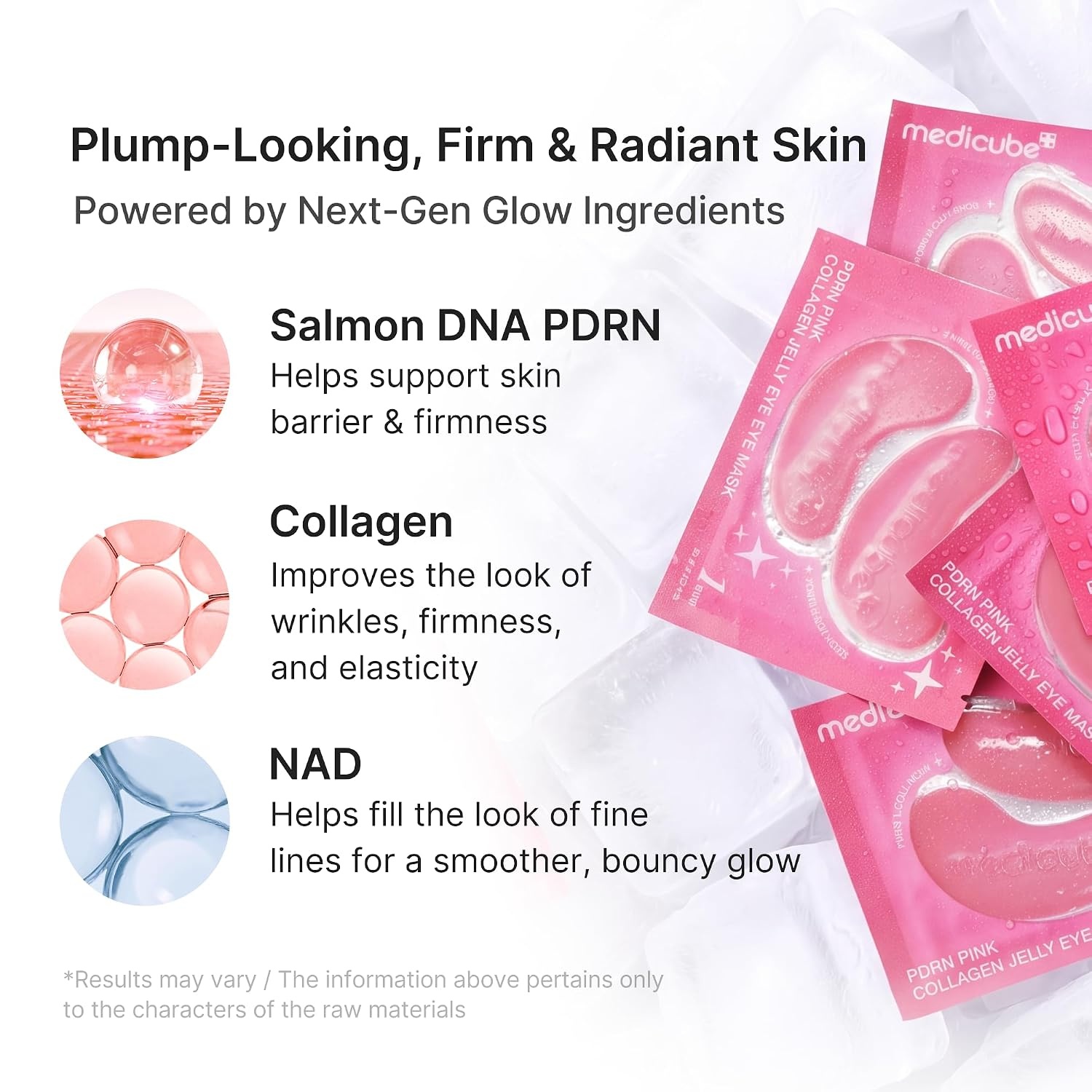 image:imagemedicube Jelly Eye Mask PDRN Pink Collagen Hydrogel Eye Patches with PDRN Collagen NAD Refreshing for Puffy Tired Eyes Firming for Look of Wrinkles Fine Lines Korean Skincare 28 PairsPDRN 28 Pairs