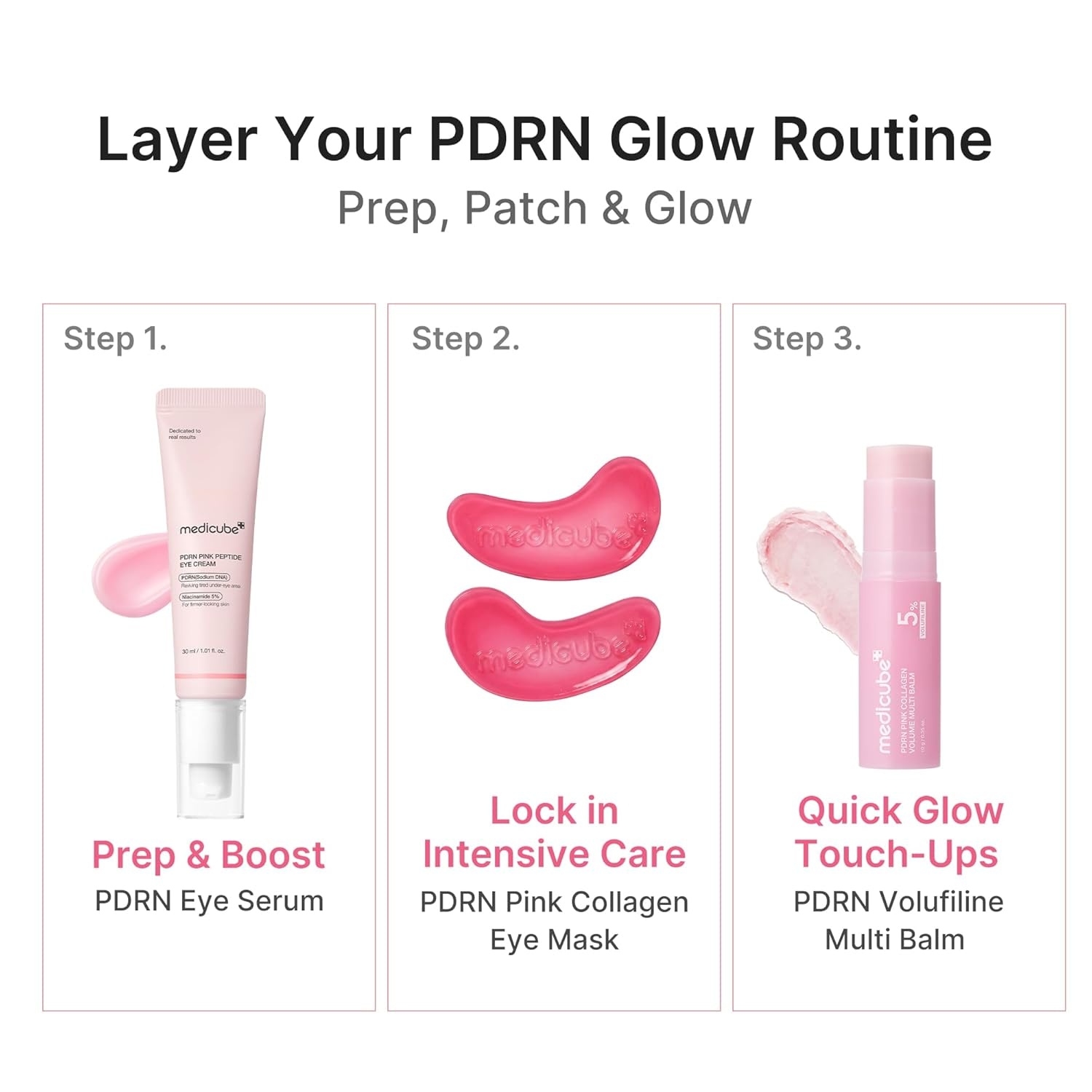 image:imagemedicube Jelly Eye Mask PDRN Pink Collagen Hydrogel Eye Patches with PDRN Collagen NAD Refreshing for Puffy Tired Eyes Firming for Look of Wrinkles Fine Lines Korean Skincare 28 PairsPDRN 6 Pairs