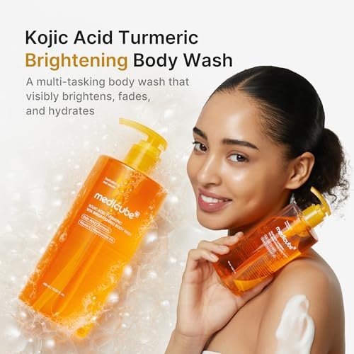image:imagemedicube Kojic Acid Body Wash amp Glow Spray Duo Kojic Acid Turmeric Brightening Body Wash and Turmeric Vitamin Gold Jelly Mist Serum 2Step Cleanse amp Spray for Glowing Body PostShower Routine