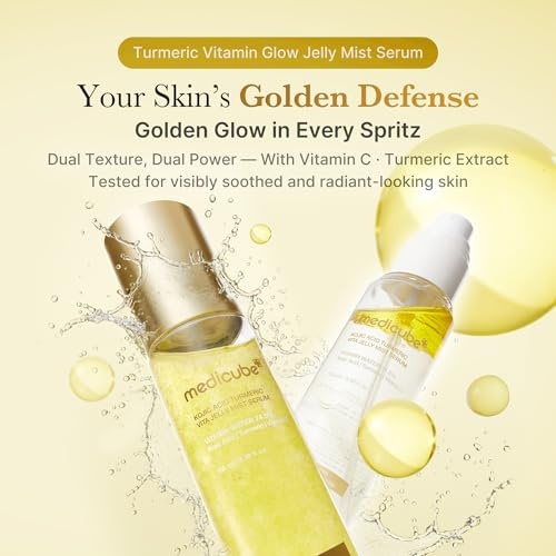 image:imagemedicube Kojic Acid Body Wash amp Glow Spray Duo Kojic Acid Turmeric Brightening Body Wash and Turmeric Vitamin Gold Jelly Mist Serum 2Step Cleanse amp Spray for Glowing Body PostShower Routine