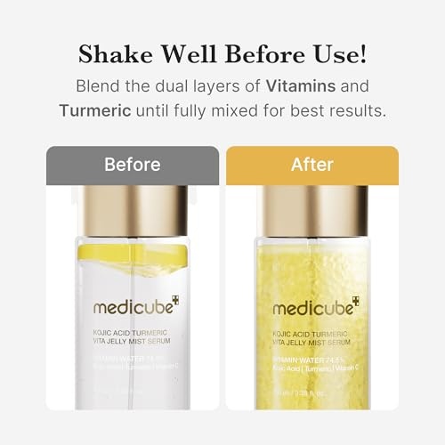 image:imagemedicube Kojic Acid Body Wash amp Glow Spray Duo Kojic Acid Turmeric Brightening Body Wash and Turmeric Vitamin Gold Jelly Mist Serum 2Step Cleanse amp Spray for Glowing Body PostShower Routine