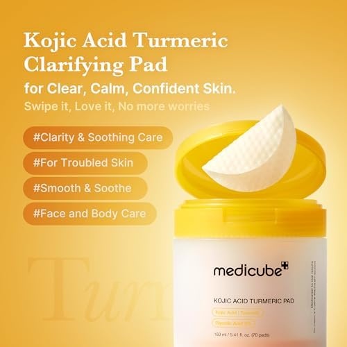 image:imagemedicube Kojic Acid Body Wash amp Prep Duo Kojic Acid Turmeric Toner Pads and Turmeric Body Wash Simple Cleanse amp Swipe Routine for GlowingLooking Body Skin