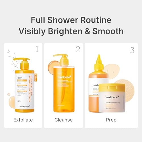 image:imagemedicube Kojic Acid Body Wash amp Tone Duo Kojc Acid Turmeric Brightening Body Wash and Smothing Toner for Face amp Body Shower 2 Step Routine for Clearer Brighter Body Skin