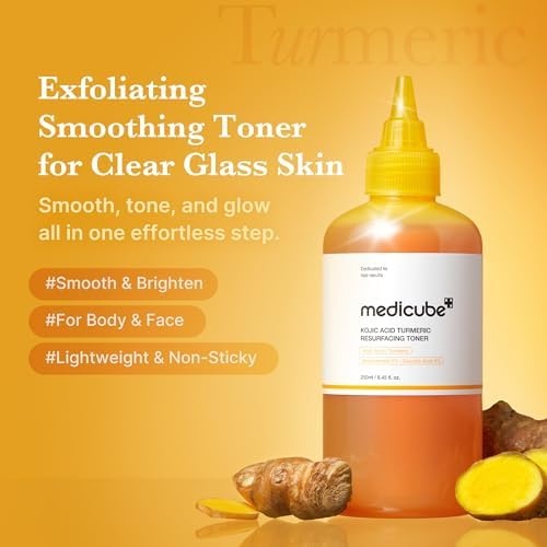 image:imagemedicube Kojic Acid Clarity Duo for Troubled Skin Kojic Acid Turmeric Clarifying Pad and Kojic Acid Turmeric Smoothing Toner for face amp body