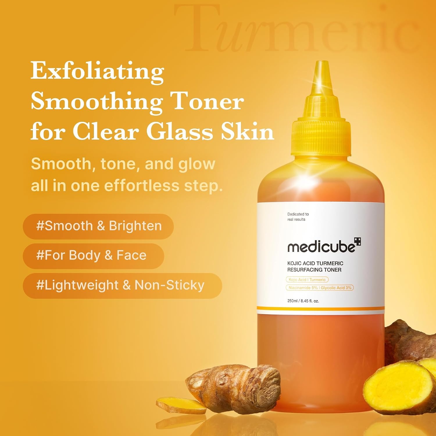 image:imagemedicube Kojic Acid Turmeric Body Peel amp Tone Duo Turmeric Body Peel Shot and Kojic Acid Smoothing Toner Gentle Exfoliation amp ToneRefining Care for Uneven Skin
