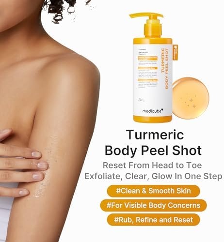 image:imagemedicube Kojic Acid Turmeric Body Peel amp Tone Duo Turmeric Body Peel Shot and Kojic Acid Smoothing Toner Gentle Exfoliation amp ToneRefining Care for Uneven Skin