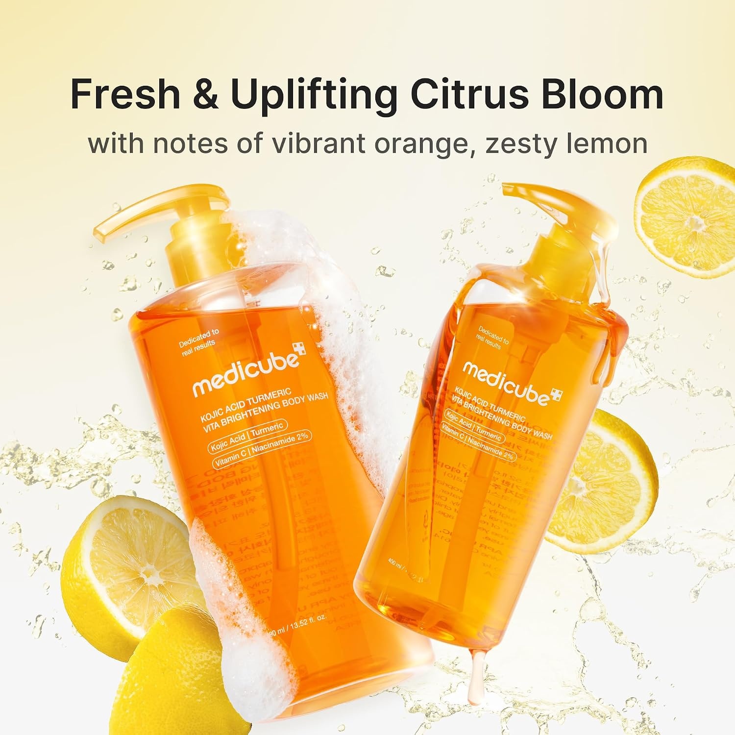 image:imagemedicube Kojic Acid Turmeric Brightening Body Wash Gentle Shower Gel for Uneven Skin Niacinamide Vitamin C AHABHA Deep Cleansing Hydrating Formula Easy and Effective 1352 floz3381 Fl Oz Pack of 1