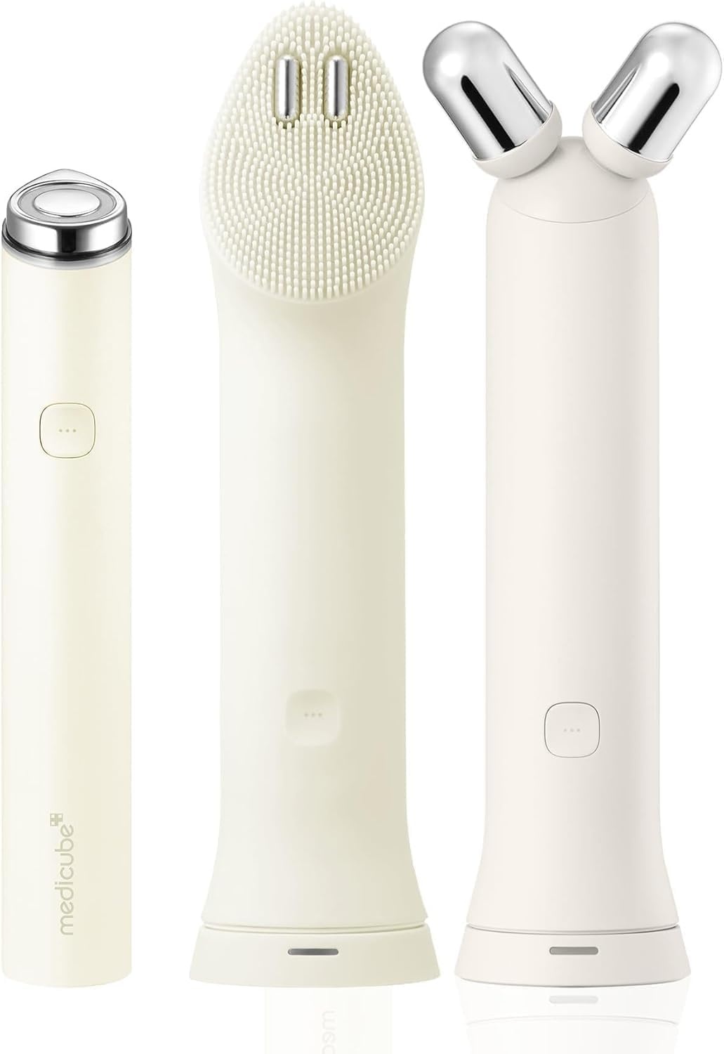 image:imagemedicube Mini Booster Pro Plus Full Facial Device Set 3in1 Korean Facial Device for Makeup Removal amp Pore Cleansing Skin Definition amp Body Care Skincare Boost with 3 Modes PinkBeige