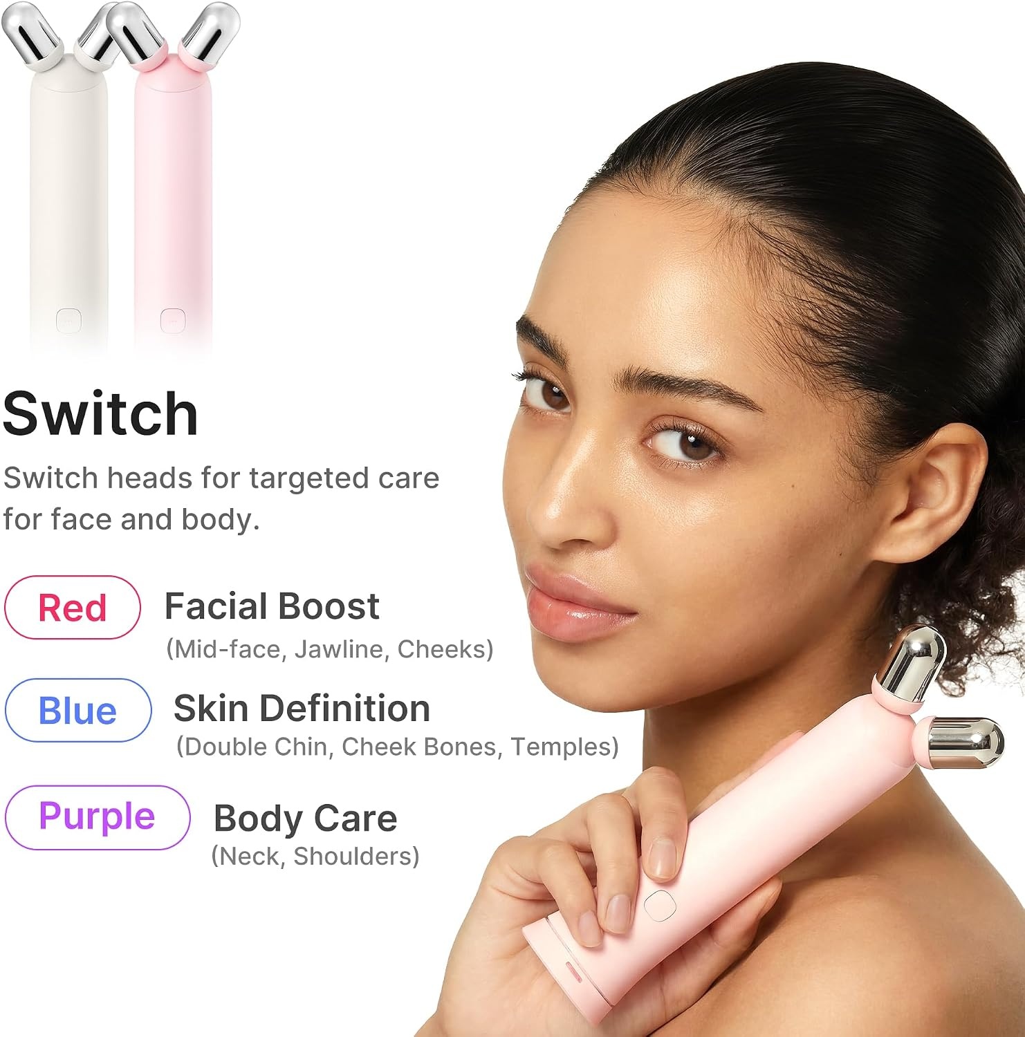 image:imagemedicube Mini Booster Pro Plus Full Facial Device Set 3in1 Korean Facial Device for Makeup Removal amp Pore Cleansing Skin Definition amp Body Care Skincare Boost with 3 Modes PinkPink
