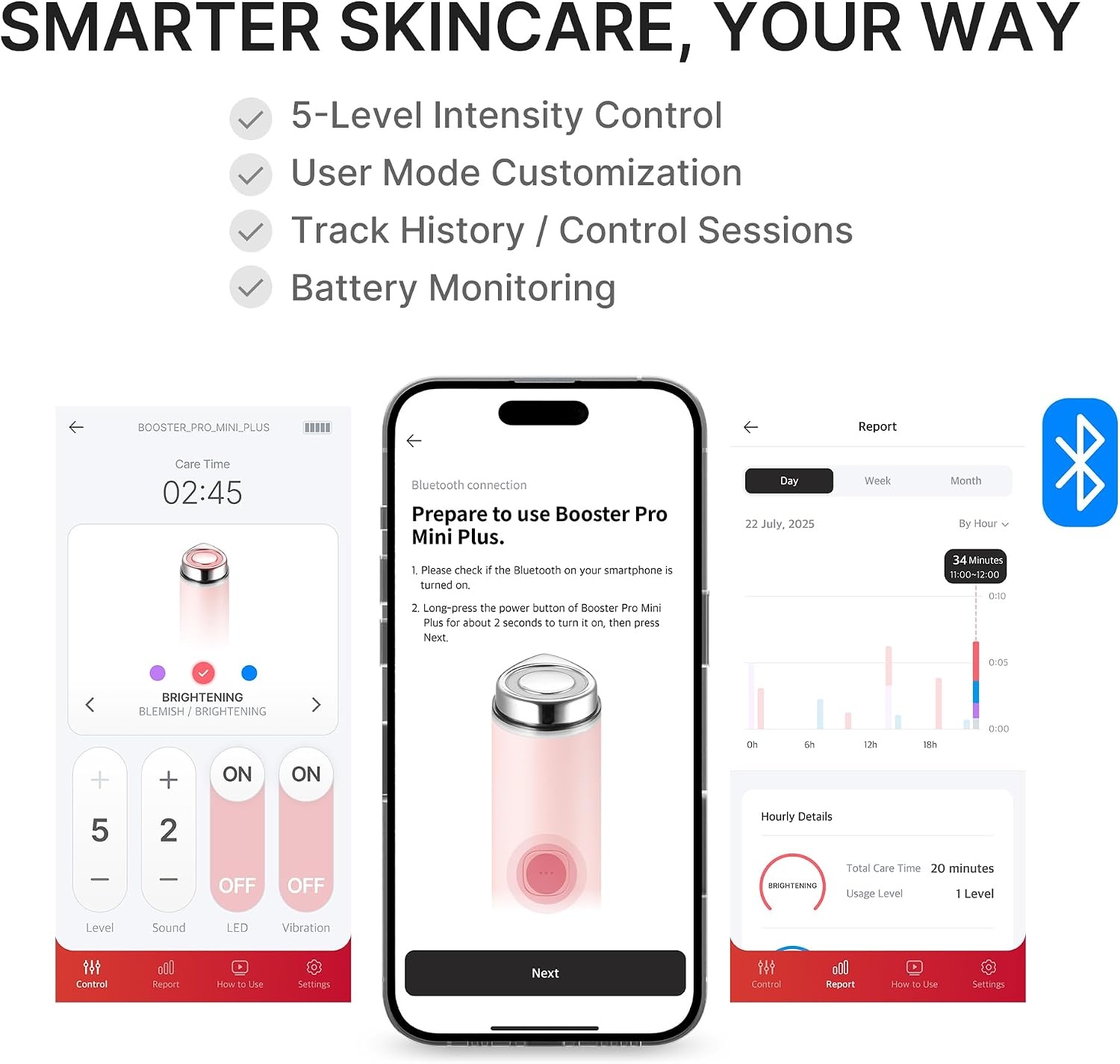 image:imagemedicube Mini Booster Pro Plus Full Facial Device Set 3in1 Korean Facial Device for Makeup Removal amp Pore Cleansing Skin Definition amp Body Care Skincare Boost with 3 Modes PinkPink