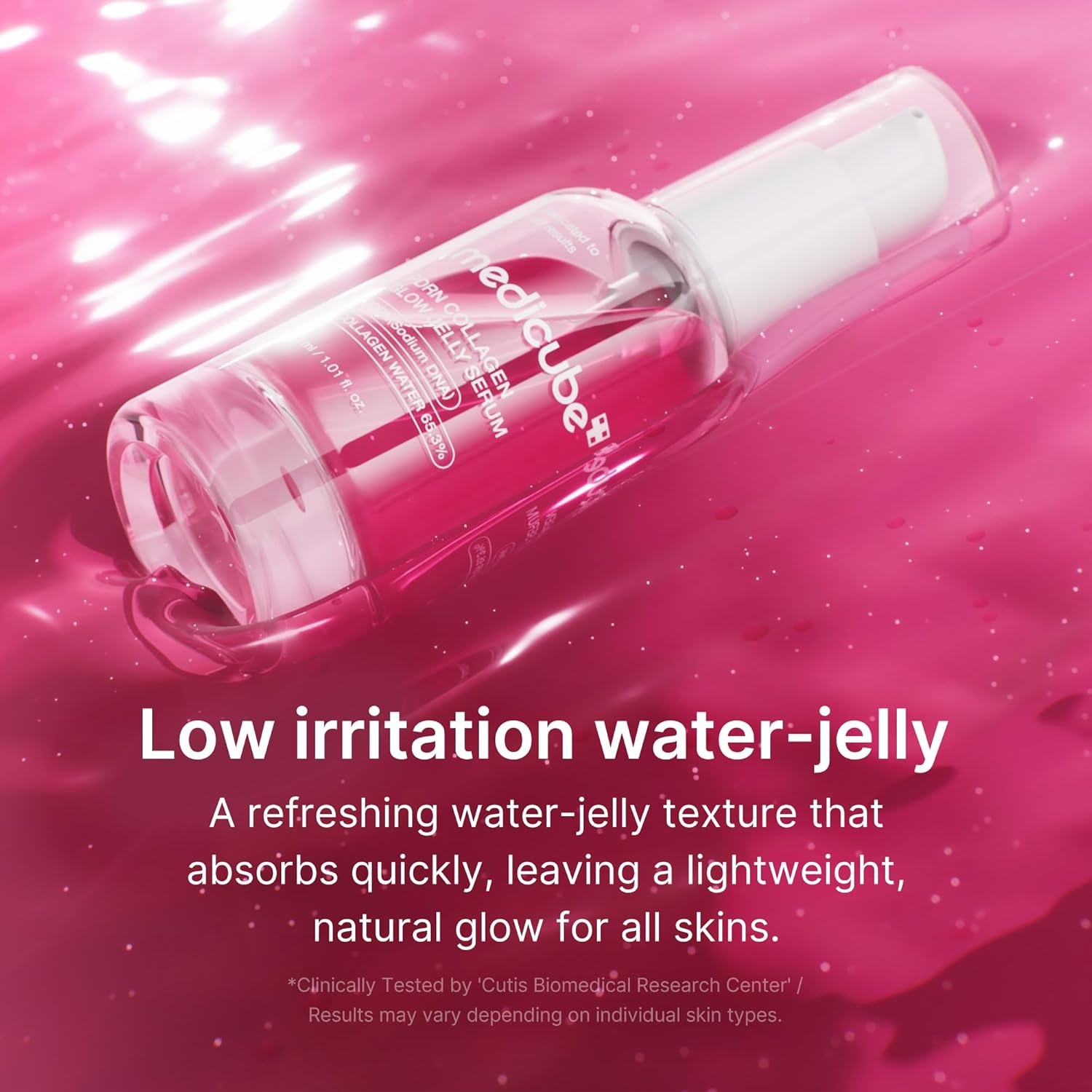 image:imagemedicube PDRN Pink Collagen Glow Jelly Serum Lightweight WaterJelly For Plump amp Supple Skin Radiance amp Elasticity Care Korean Skin Care 101 floz
