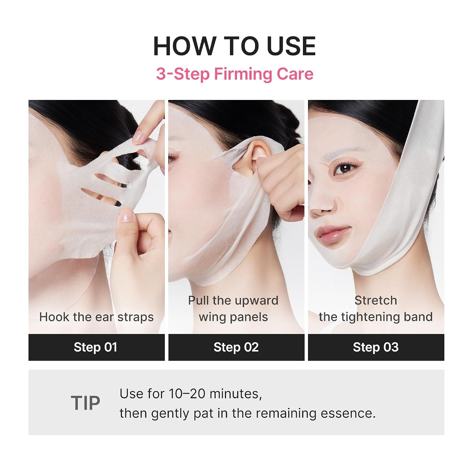 image:imagemedicube PDRN Pink Tension Up Sheet Mask 3Step Contouring Mask FullFace Firming Care with Salmon PDRN NAD amp Caffeine Korean Skincare 34g x 4ea Tightening Band4 Count Pack of 1