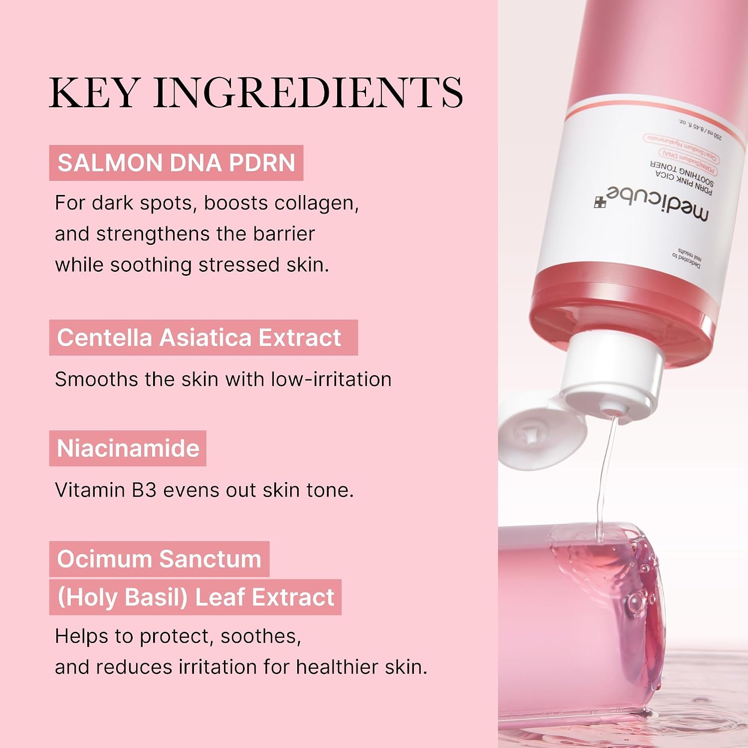 image:imagemedicube PDRN Toner Salmon DNA PDRN CICA Soothing Toner Lightweight Watery Toner with PDRN Niacinamide Peptides For Uneven Skin Tone amp Soothing Korean Skincare 845 fl ozSalmon PDRN Watery