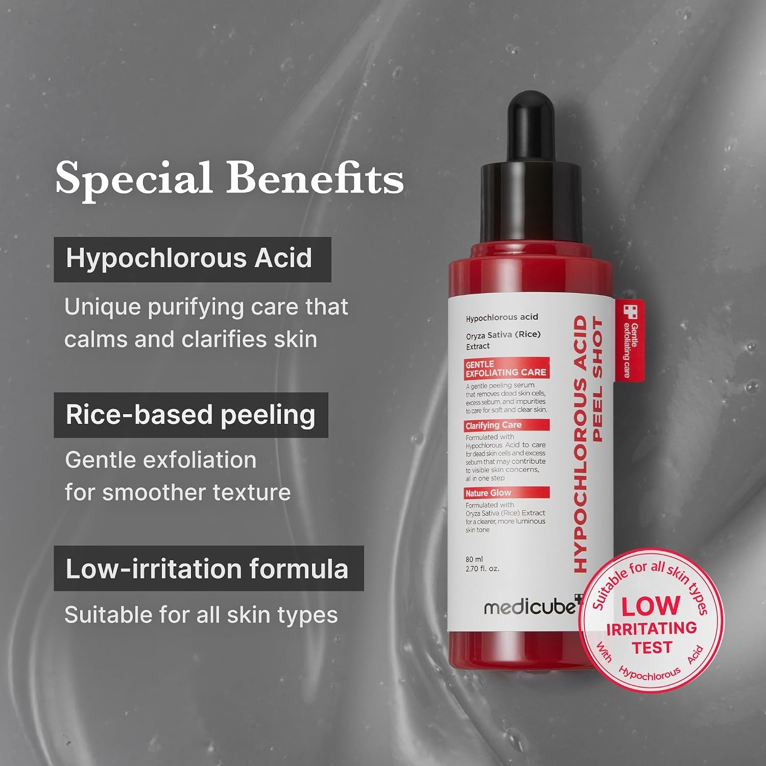 image:imagemedicube Peel amp Swipe Duo Hypochlorous Acid Rice Peel Shot and Red Succinic Pad for Smooth Clear Skin Gentle Exofoliating Duo Korean Skincare Set