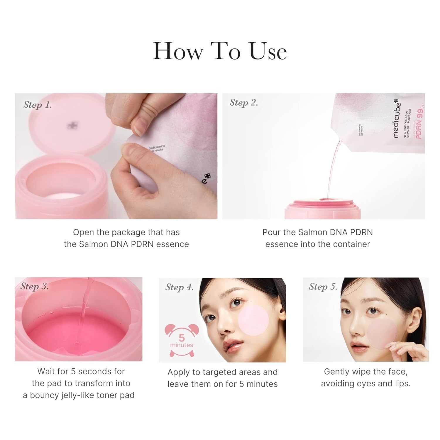 image:imagemedicube Pink PDRN Day amp Night Care Duo Salmon DNA PDRN Caffiene Overnight Wrapping Peel Off Facial Mask and Salmon DNA PDRN Pink Collagen Jelly Pad