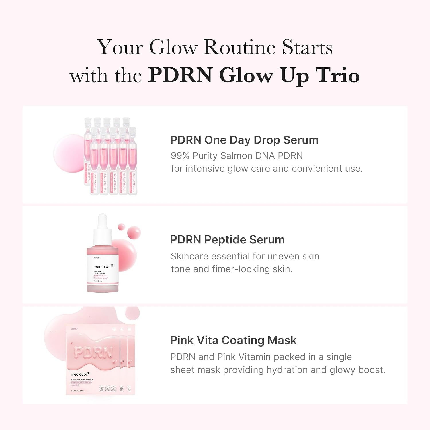 image:imagemedicube Pink PDRN Trio Gift Set for Glass Glow Skin