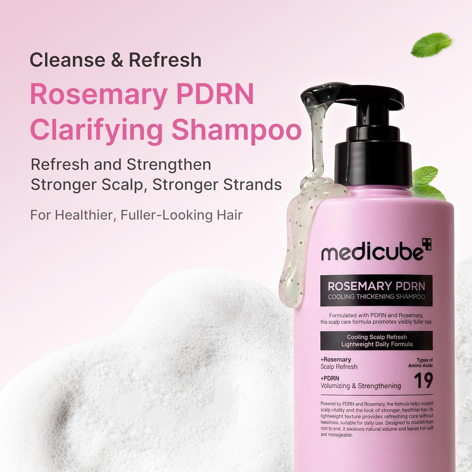 image:imagemedicube Rosemary PDRN Korean Hair Care Set Shampoo Conditioner amp Serum Amino Acids For Thicker Fuller DenserLooking Hair Cooling amp Soothing Scalp Care for FlakeProne Scalp 3 Step Routine