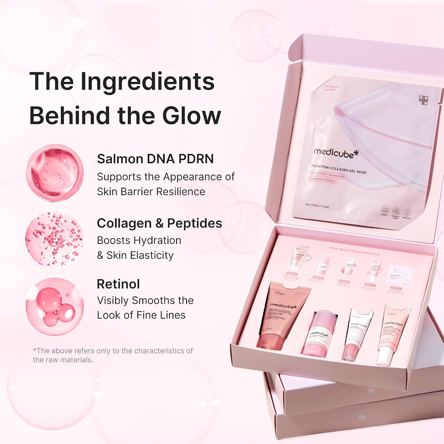 image:imagemedicube Salmon DNA PDRN Glow Kit Travel Essential Mini Skincare Set Glass Glow Mini Skincare Set with Toner Serum amp Sheet Mask For Hydrating Firming Moisturizing Korean SkincarePDRN Glow Essentials Kit