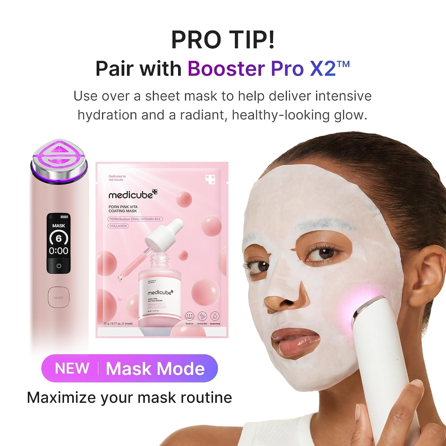 image:imagemedicube Salmon DNA PDRN Pink Vitamin Coated Sheet Mask 10EA Sheet Mask for Hydration Firming and Balanced Skin Luxurious AtHome Care Korean Skin Care 077oz 10ea10 Count Pack of 1