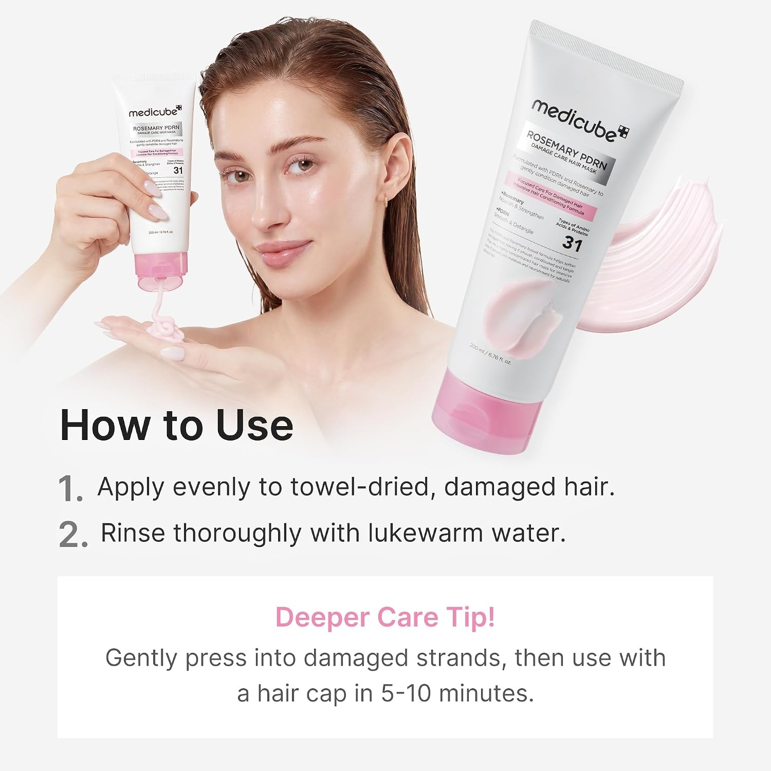 image:imagemedicube Shampoo and Hair Mask Duo Rosemary PDRN Shampoo and Hair Mask for Clarifying amp Thickening and Damage Hair Care Korean Hair Care