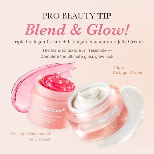 image:imagemedicube Viral Collagen Big Size Duo Collagen Jelly Cream 110ml and Triple Collagen Cream Niacinamide Hyaluronic Acid for Glowing FimerLooking Skin