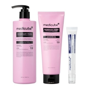 medicube 3-Step Cooling Scalp & Hair Trio: Rosemary PDRN Shampoo, Conditioner, and Deoxyribose Serum | Refresh & Cooling Care for Thin-Looking Strands | Korean Hair Care