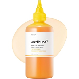 medicube Kojic Acid Turmeric Smoothing Toner for Face & Body | Lightweight Toner for Balancing Uneven Skin Tone & Texture | Niacinamide, Glycolic Acid for Clear Glass Skin | 8.45 fl.oz(1 Count (Pack of 1))