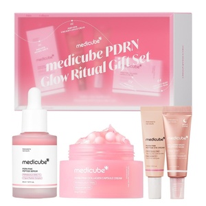medicube PDRN Glow Ritual Gift Set with Full & Mini Sized Skincare | Full Size Serum, Cream & Mini Eye Cream – Mask with Collagen, Retinol, Peptides for Firm & Glow, Korean Skincare, Gift Sets