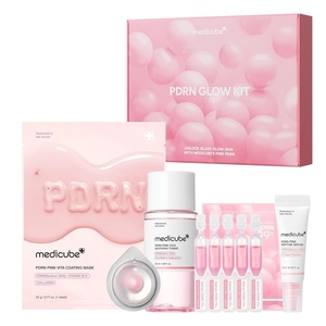 medicube Salmon DNA PDRN Glow Kit – Travel Essential Mini Skincare Set | Glass Glow Mini Skincare Set with Toner, Serum & Sheet Mask – For Hydrating, Firming, Moisturizing, Korean Skincare(PDRN Glow Kit)