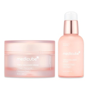 medicube Triple Collagen Nourish and Hydrate Duo: Triple Collagen Cream and Triple Collagen Serum | Niacinamide, Hyaluronic Acid for Glowing, Fimer-Looking Skin | Korean Skincare, Gifts for Women