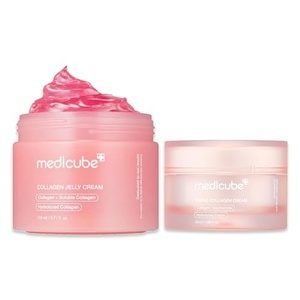medicube Viral Collagen Big Size Duo: Collagen Jelly Cream 110ml and Triple Collagen Cream | Niacinamide, Hyaluronic Acid for Glowing, Fimer-Looking Skin