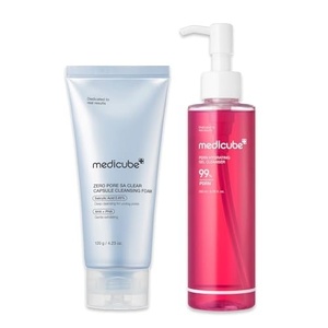 medicube Zero Pore Capsule & PDRN Cleansing Duo: Zero Pore Clear Capsule Facial Deep Cleanser and PDRN Jelly to Foam Cleanser | Korean Skincare, Skincare Sets