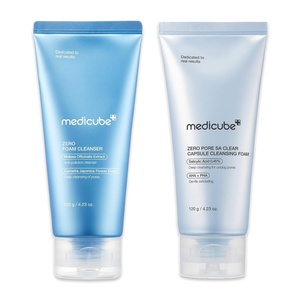 medicube Zero Pore Cleanser Duo: Zero Foam Cleanser and Zero Pore Clear Blue Casule Facial Deep Cleanser | Korean Skincare