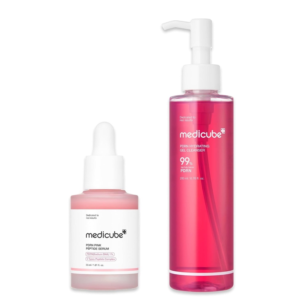 image:imagePDRN Cleanse and Prep Duo Salmon DNA PDRN Pink Peptide Serum and PDRN Jelly to Foam Cleanser Pink Duo for Cleansing and Glass Glow Skin Korean Skin Care