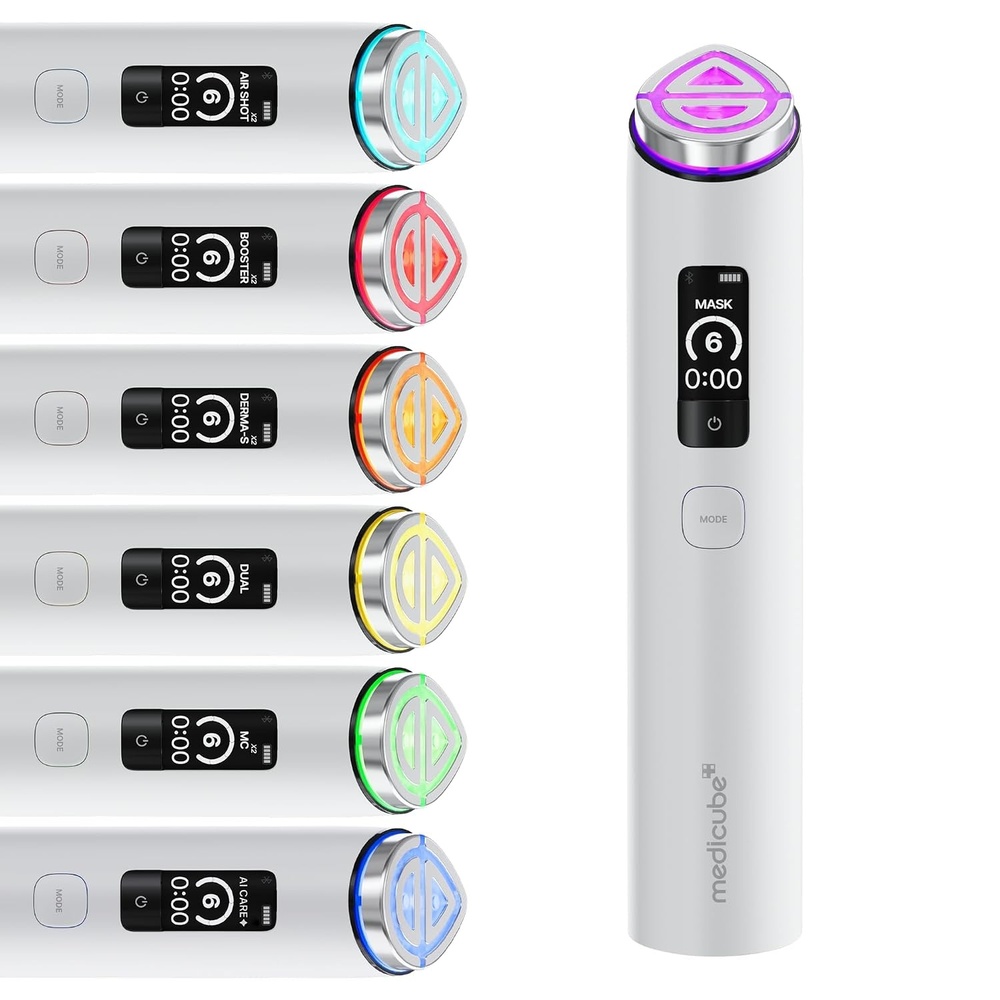image:imagemedicube Booster Pro X2 7IN1 Glow Beauty Device 2X Care for Glow Pores Skin Definition amp Radiance Customized Dual amp Sheet Mask Boost Modes Korean Skincare Device WhiteWhite