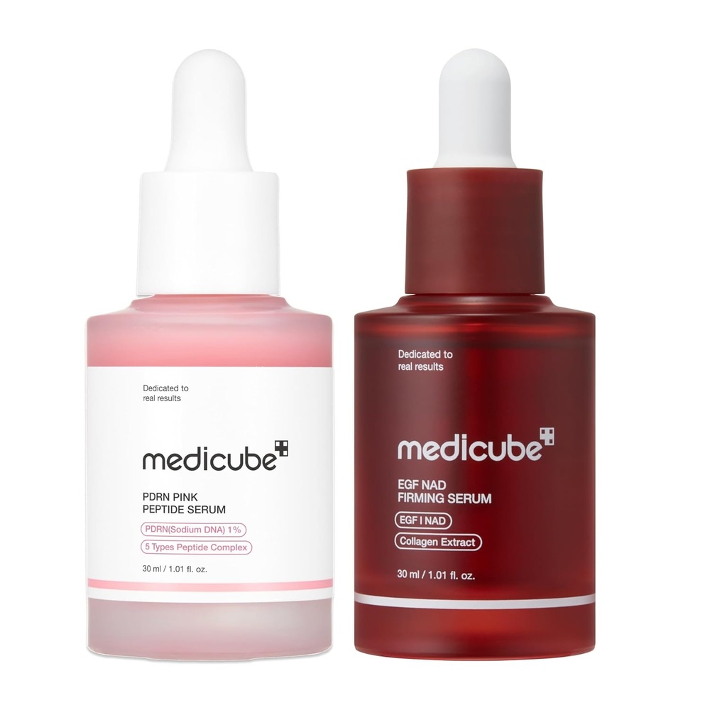 image:imagemedicube Firming amp AntiAging Serum Duo PDRN and NAD EGF Serum Pink Glow Serum with Peptides PDRN and NAD EGF Collagen for Wrinkle Appearance Elasticity Korean Skincare Gifts for Women