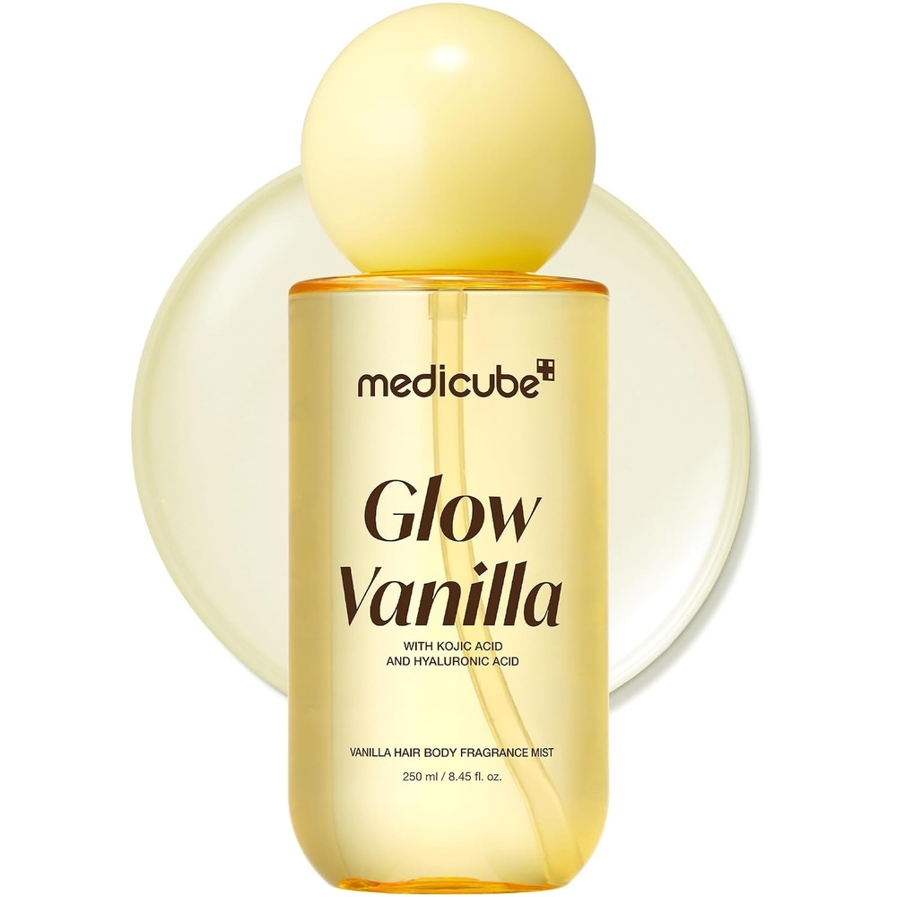 image:imagemedicube Glow Vanilla Hair amp Body Fragrance Mist 845 floz Sweet Creamy Vanilla Musk Perfume Mist with Niacinamide and Hyaluronic Acids Freshness Odor Care amp Glow Korean Body Care845 fl Oz